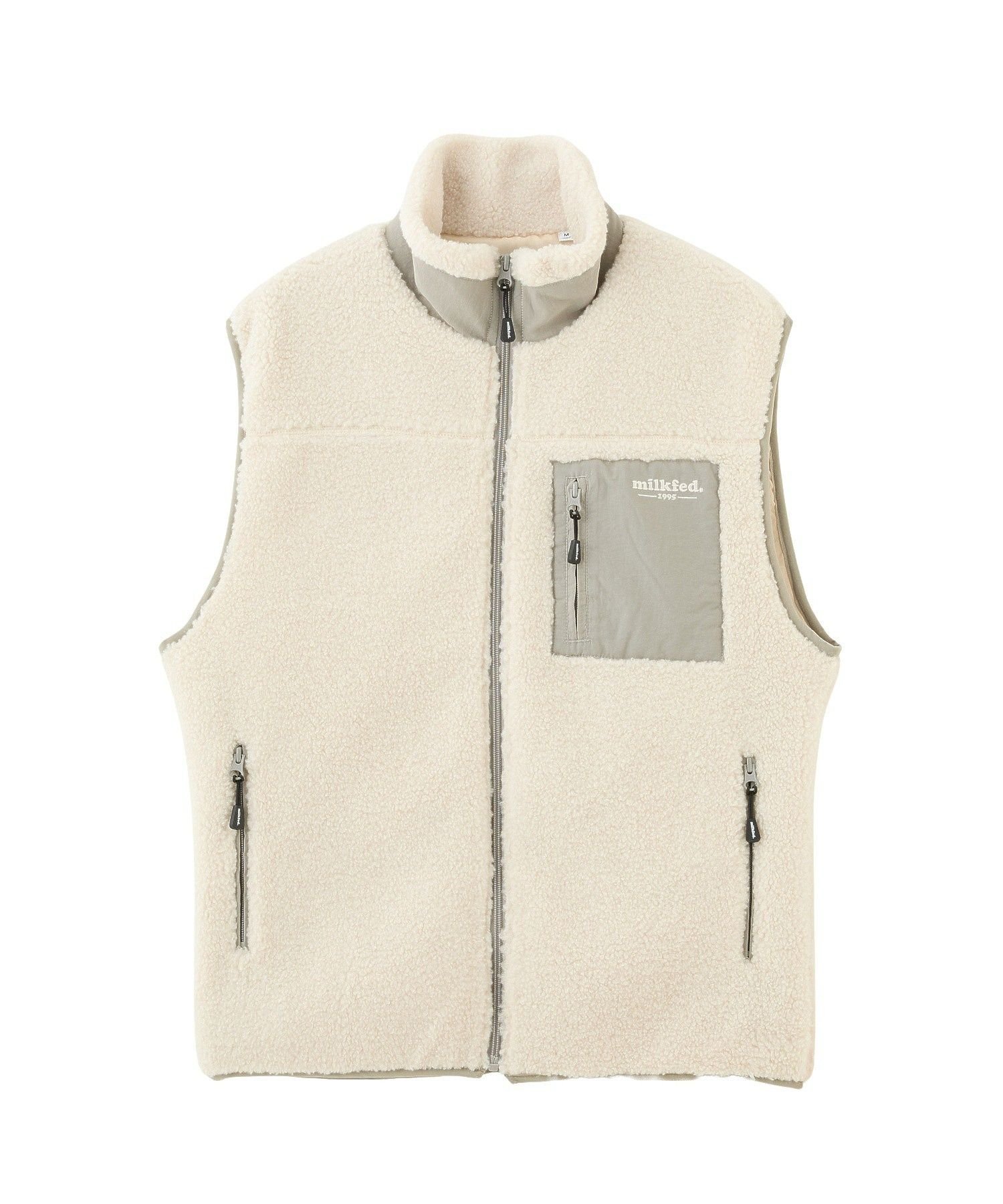【ミルクフェド/MILKFED.】のLOGO BOA VEST インテリア・キッズ・メンズ・レディースファッション・服の通販 founy(ファウニー) 　ファッション　Fashion　レディースファッション　Fashion for Women　アウター　Coat / Outerwear Collection　トップス・カットソー　Cut & Sew Tops　ベスト&ジレ / 重ね着スタイル　Vests & Gilets　アウトドア　Outdoor Clothing　スウェット / スエット　Sweatshirt, Sweatwear　トレンド　Trend, Trending Now　パーカー　Hoodie, Parka　ベスト　Vest, Waistcoat　ポケット　Pocket, Pocket Detail　OFF_WHITE|ID: prp329100004983147 ipo3291000000037330504