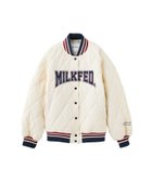 【ミルクフェド/MILKFED.】のSATIN LOGO PATCH QUILTED JACKET 大人の最旬トレンドファッション＆コーディネート founy(ファウニー) ファッション Fashion レディースファッション Fashion for Women アウター Coat / Outerwear Collection レディースジャケット・軽アウター Jackets ガーリー Girly, Feminine Style キルト Quilt, Quilted Fabric サテン Satin, Glossy Fabric ジャケット Jacket, Outerwear スウェット / スエット Sweatshirt, Sweatwear デニム Denim, Jeans Material ドット Polka Dot, Dot Pattern ミックス Mix, Mixed Style おすすめ Recommended / Our Picks thumbnail OFF_WHITE|ID: prp329100004983148 ipo3291000000037330508