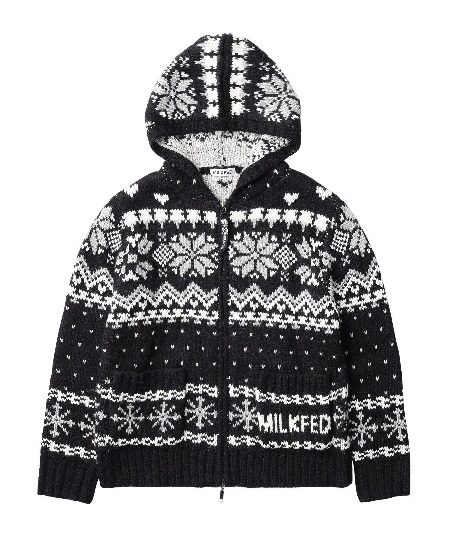【ミルクフェド/MILKFED.】のSNOW PATTERN COWICHAN KNIT JACKET インテリア・キッズ・メンズ・レディースファッション・服の通販 founy(ファウニー) 　ファッション　Fashion　レディースファッション　Fashion for Women　アウター　Coat / Outerwear Collection　レディースジャケット・軽アウター　Jackets　トップス・カットソー　Cut & Sew Tops　ニット　Knit Tops & Sweaters　アウトドア　Outdoor Clothing　トレンド　Trend, Trending Now　定番　Standard, Basic Item　ハンド　Hand, Handmade　ボトム　Bottoms, Lower Wear　冬　Winter / This Winter　おすすめ　Recommended / Our Picks　BLACK|ID: prp329100004983151 ipo3291000000037330521