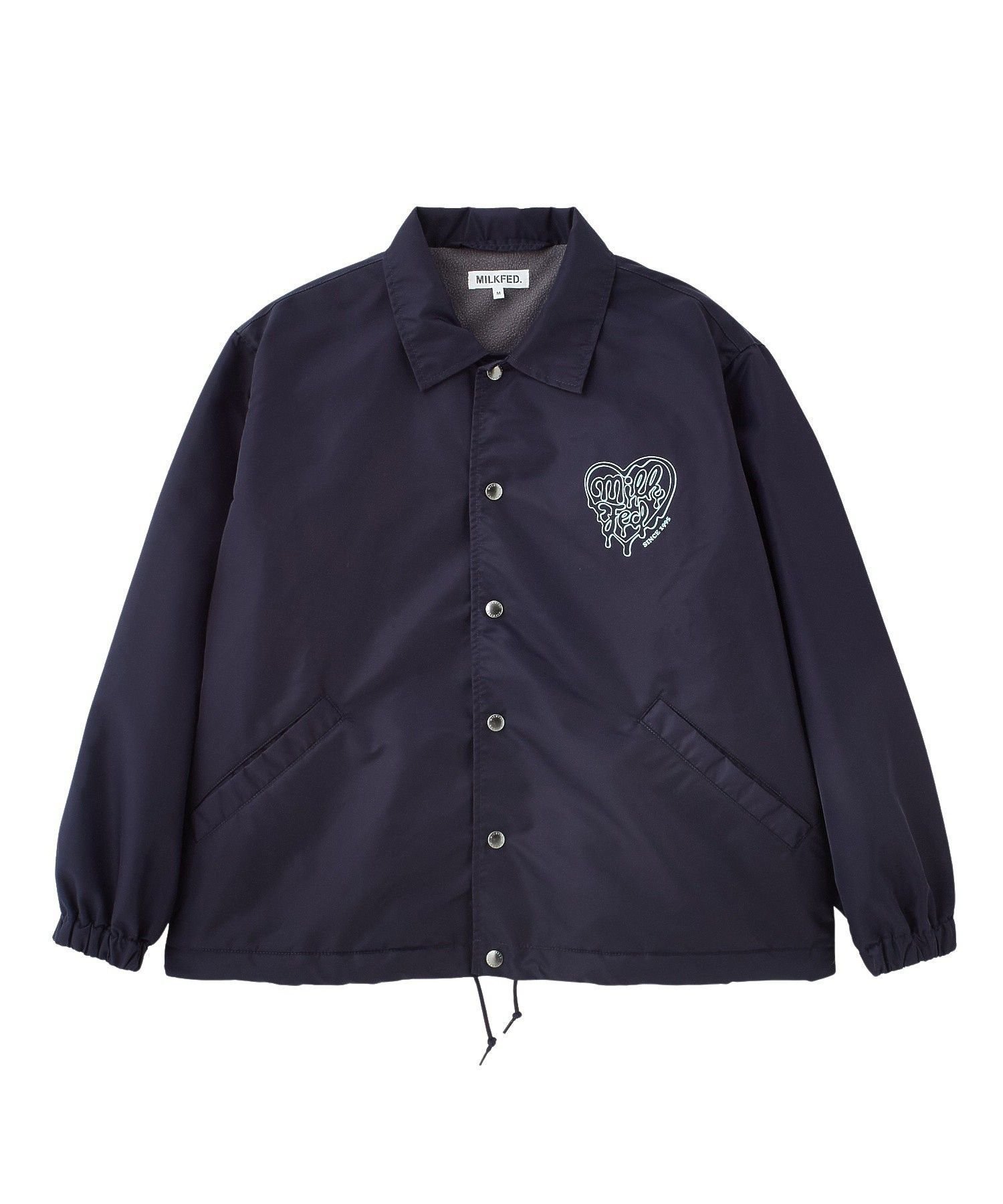【ミルクフェド/MILKFED.】のMELTY HEART COACH JACKET インテリア・キッズ・メンズ・レディースファッション・服の通販 founy(ファウニー) 　ファッション　Fashion　レディースファッション　Fashion for Women　アウター　Coat / Outerwear Collection　レディースジャケット・軽アウター　Jackets　グラフィック　Graphic, Graphic Design　ショルダー　Shoulder, Shoulder Strap　スウェット / スエット　Sweatshirt, Sweatwear　ドロップ　Drop Shoulder, Dropped Style　人気　Popular, Best Seller　パーカー　Hoodie, Parka　NAVY|ID: prp329100004983152 ipo3291000000037330526