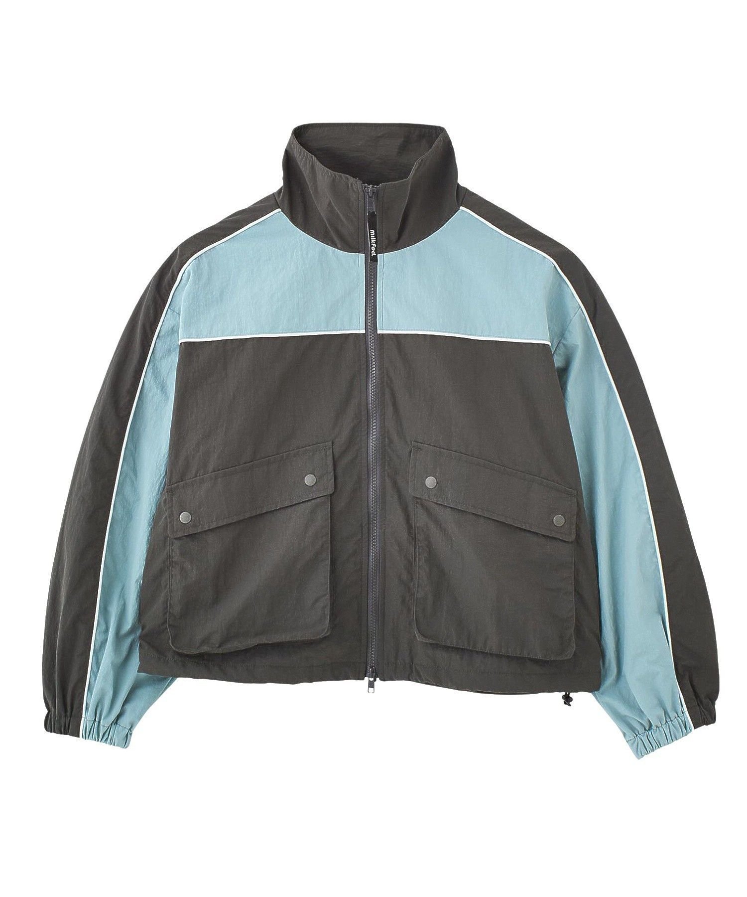 【ミルクフェド/MILKFED.】のCUTOUT LOGO TRACK JACKET インテリア・キッズ・メンズ・レディースファッション・服の通販 founy(ファウニー) 　ファッション　Fashion　レディースファッション　Fashion for Women　アウター　Coat / Outerwear Collection　レディースジャケット・軽アウター　Jackets　ショート　Short, Short Length　ジャケット　Jacket, Outerwear　スポーティ　Sporty, Casual Athletic　バルーン　Balloon, Balloon Silhouette　パイピング　Piping, Trim Design　フラップ　Flap, Flap Pocket　フロント　Front, Front Design　ポケット　Pocket, Pocket Detail　メッシュ　Mesh, Net Fabric　CHARCOAL|ID: prp329100004983153 ipo3291000000037330529