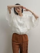 【ラシュッド/LASUD】のシアーフリルドロストジップブルゾン 大人の最旬トレンドファッション＆コーディネート founy(ファウニー) ファッション Fashion レディースファッション Fashion for Women アウター Coat / Outerwear Collection ブルゾンジャケット・スポーティアウター Blouson Jackets シアー Sheer, See-Through スリーブ Sleeve, Long Sleeve / Short Sleeve フレア Flare, Flared ロング Long, Long-Length thumbnail ホワイト|ID: prp329100004983155 ipo3291000000037330536