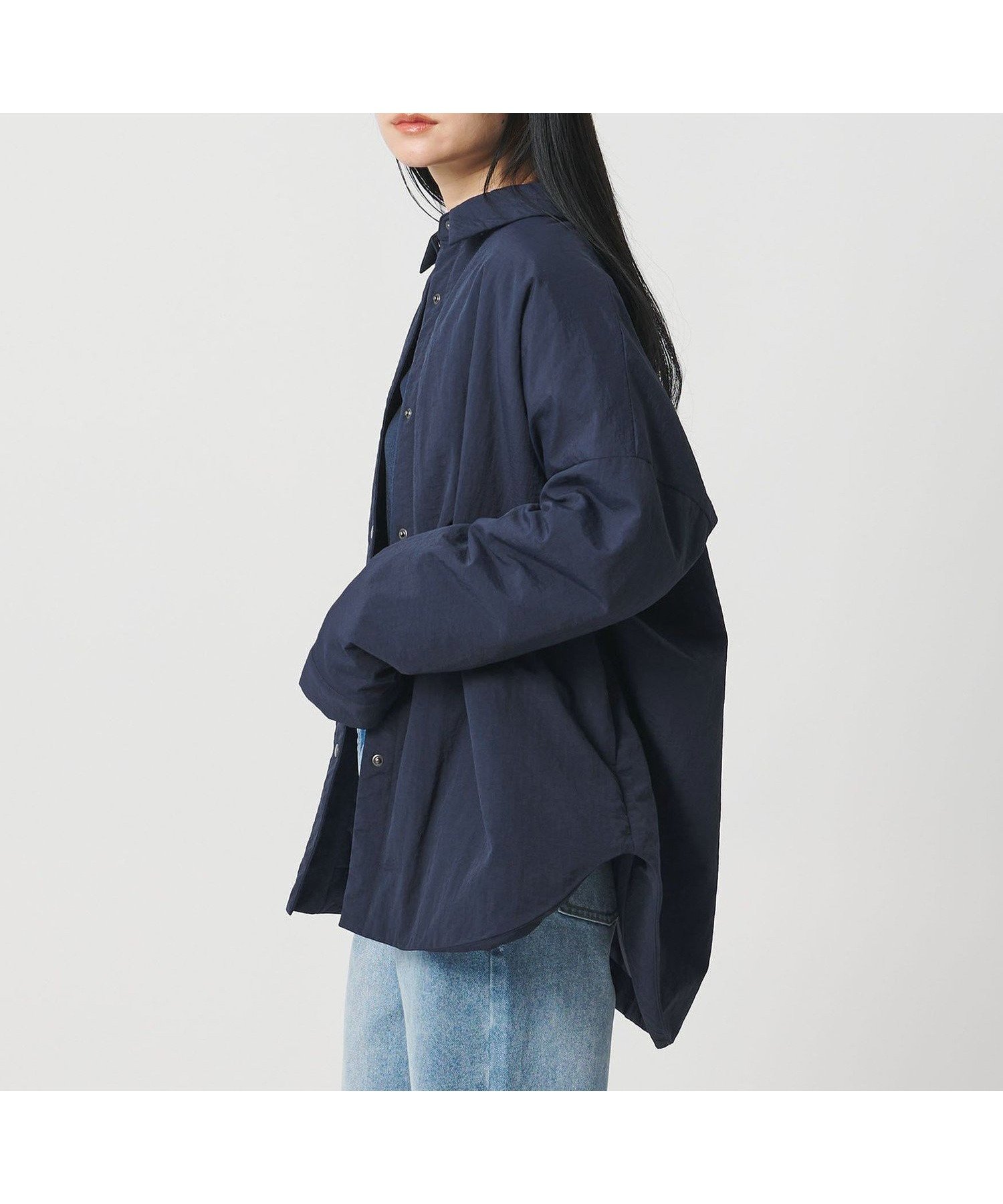 【ビューティ&ユース ユナイテッドアローズ/BEAUTY&YOUTH / UNITED ARROWS】のMARW UNITED ARROWS パディング シャツ 撥水 インテリア・キッズ・メンズ・レディースファッション・服の通販 founy(ファウニー) 　ファッション　Fashion　レディースファッション　Fashion for Women　トップス・カットソー　Cut & Sew Tops　シャツ・ブラウス・オフィスカジュアル　Elegant Blouses & Button-Ups　シンプル　Simple, Minimal　スラックス　Slacks, Dress Pants　タフタ　Taffeta, Structured Fabric　デニム　Denim, Jeans Material　人気　Popular, Best Seller　ポケット　Pocket, Pocket Detail　おすすめ　Recommended / Our Picks　ビジネス 仕事 通勤　Business / Work / Commuting　NAVY|ID: prp329100004983159 ipo3291000000037330548