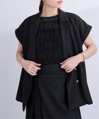 【ユアーズ/ur's】のシャーベットリネンライクフレンチスリーブジャケット 接触冷感 UVケア 羽織り BK|ID: prp329100004983165 ipo3291000000037330568