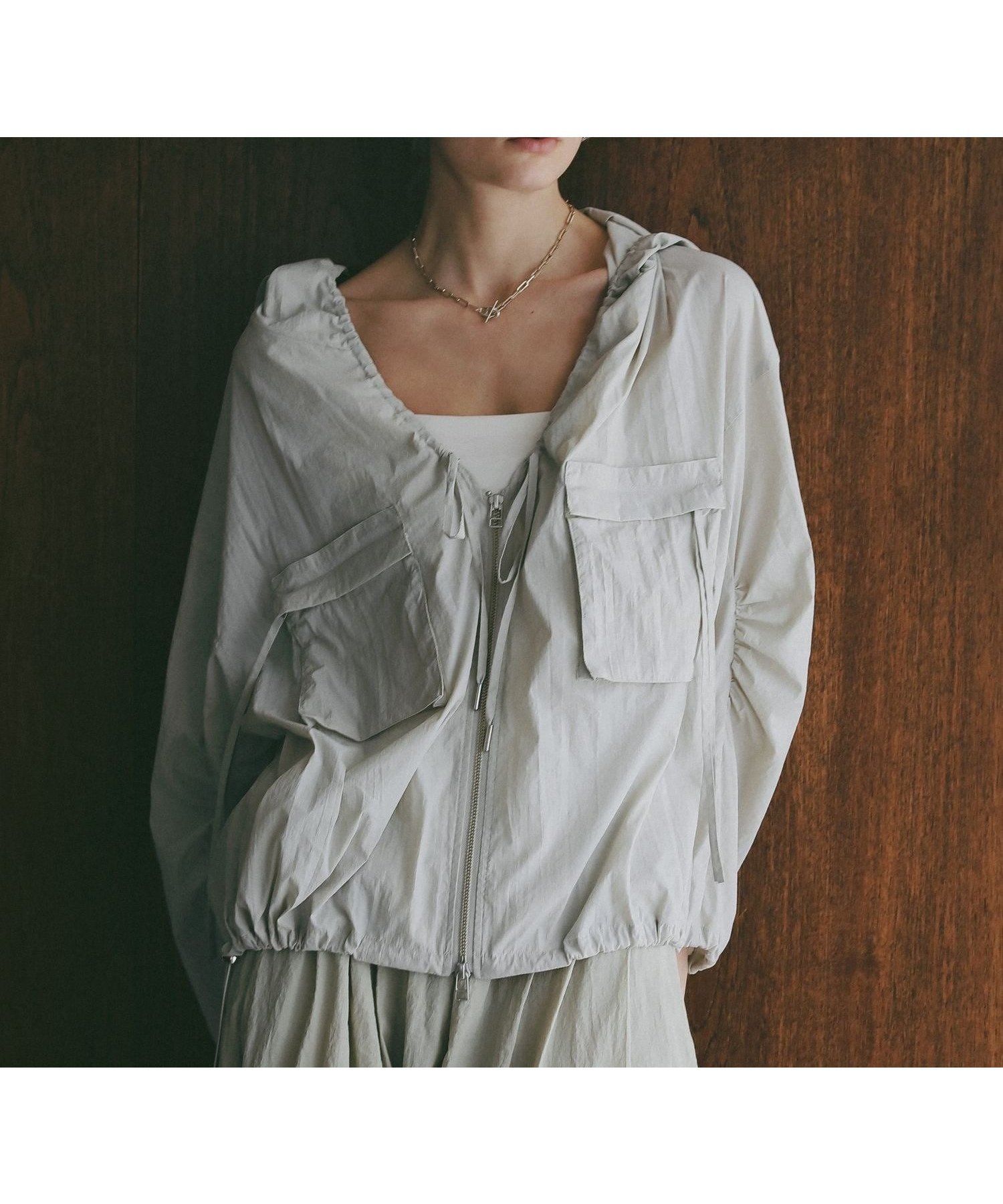 【ベイフロー/BAYFLOW】の【EF(エフ)】シアーフーディブルゾン(WOMEN) インテリア・キッズ・メンズ・レディースファッション・服の通販 founy(ファウニー) 　ファッション　Fashion　レディースファッション　Fashion for Women　アウター　Coat / Outerwear Collection　ブルゾンジャケット・スポーティアウター　Blouson Jackets　おすすめ　Recommended / Our Picks　ギャザー　Gathered, Ruffled　コンパクト　Compact, Small Size　シアー　Sheer, See-Through　バランス　Balance, Style Balance　ボトム　Bottoms, Lower Wear　ポケット　Pocket, Pocket Detail　ロング　Long, Long-Length　ワイド　Wide, Wide Fit　グレージュ|ID: prp329100004983172 ipo3291000000037330598