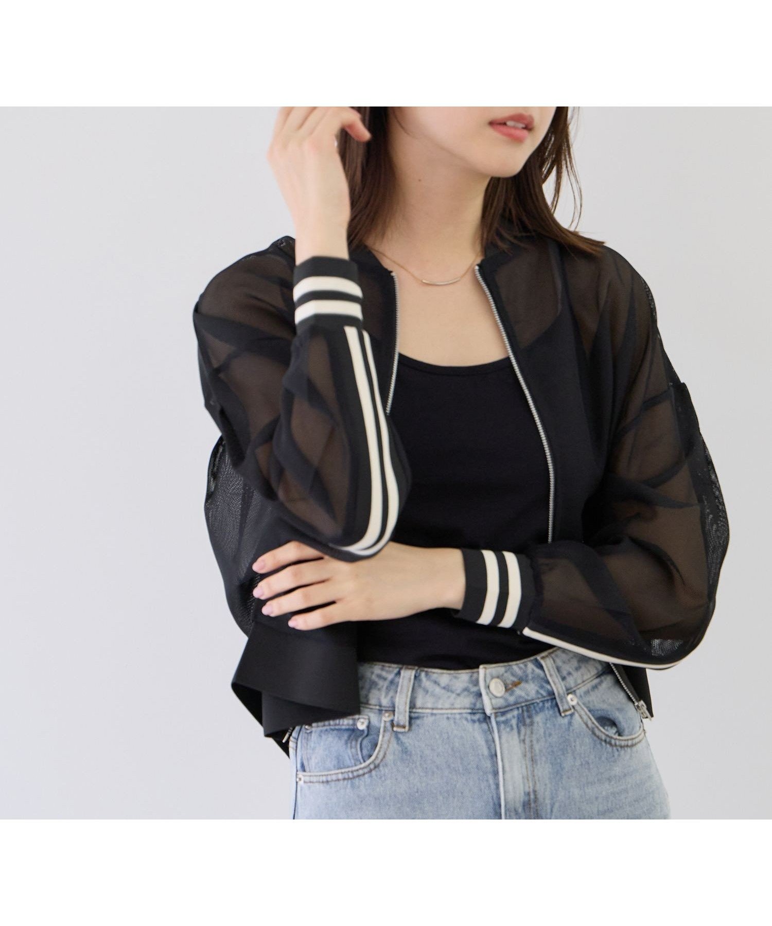 【ジャイロ/JAYRO】の【セットアップ可】ラインメッシュブルゾン インテリア・キッズ・メンズ・レディースファッション・服の通販 founy(ファウニー) 　ファッション　Fashion　レディースファッション　Fashion for Women　アウター　Coat / Outerwear Collection　ブルゾンジャケット・スポーティアウター　Blouson Jackets　春　Spring　コンパクト　Compact, Small Size　軽量　Lightweight, Ultra Light　スポーツ　Sports, Activewear　スポーティ　Sporty, Casual Athletic　セットアップ　Set-Up, Coordinated Outfit　タンク　Tank Top, Sleeveless Top　トレンド　Trend, Trending Now　バランス　Balance, Style Balance　ブルゾン　Blouson, Bomber Jacket　ポケット　Pocket, Pocket Detail　メッシュ　Mesh, Net Fabric　S/S・春夏　SS, Spring/Summer, Warm Season　おすすめ　Recommended / Our Picks　夏　Summer　ブラック(01)|ID: prp329100004983180 ipo3291000000037330637