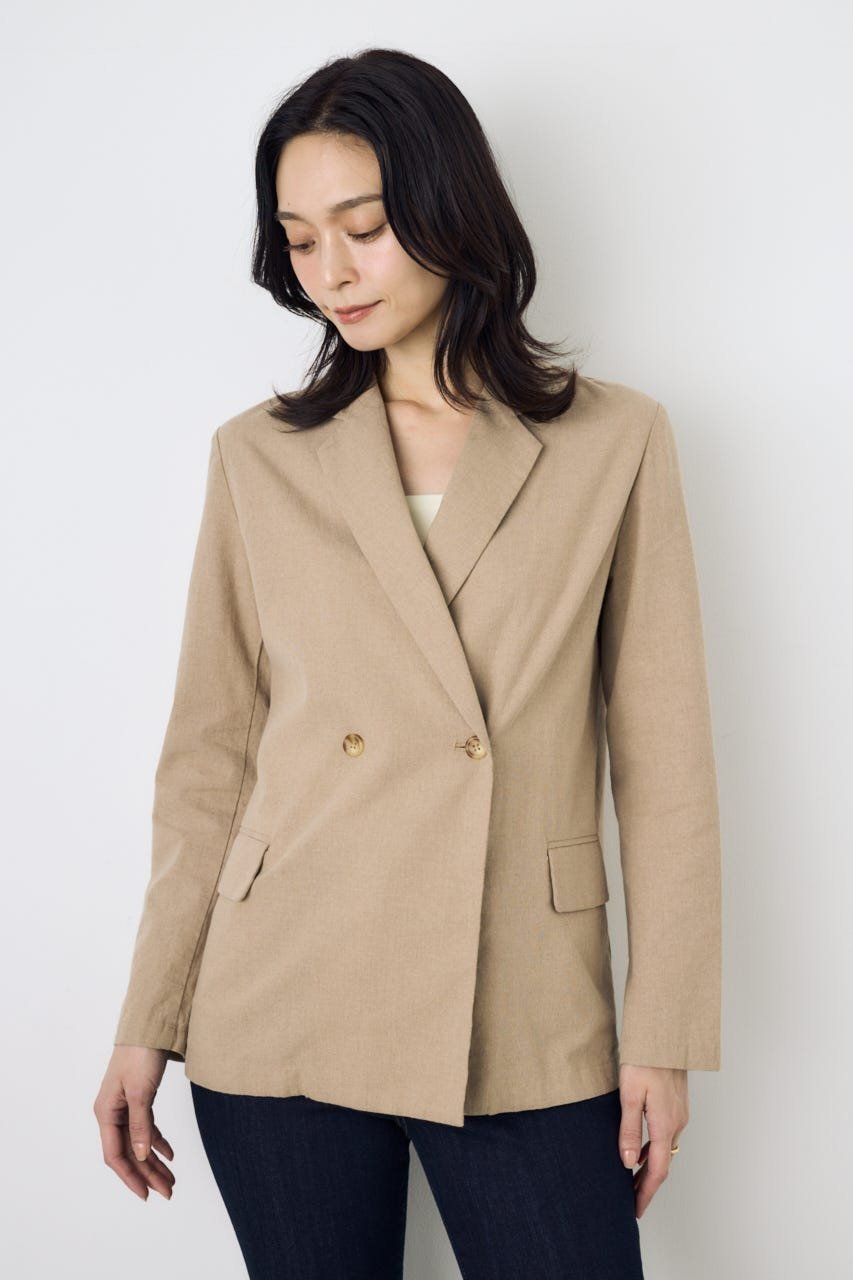 【アズール バイ マウジー/AZUL by moussy】のフレンチリネンCOOLMAXテーラードジャケット インテリア・キッズ・メンズ・レディースファッション・服の通販 founy(ファウニー) 　ファッション　Fashion　レディースファッション　Fashion for Women　アウター　Coat / Outerwear Collection　レディースジャケット・軽アウター　Jackets　テーラードジャケット / 通勤・きれいめスタイル　Tailored Jackets & Blazers　春　Spring　カットソー　Cut and Sewn Top　セットアップ　Set-Up, Coordinated Outfit　デニム　Denim, Jeans Material　フレンチ　French, French Style　ベーシック　Basic, Essential　リネン　Linen, Linen Fabric　ワイド　Wide, Wide Fit　S/S・春夏　SS, Spring/Summer, Warm Season　おすすめ　Recommended / Our Picks　夏　Summer　エレガント 上品　Elegant　ビジネス 仕事 通勤　Business / Work / Commuting　BEG|ID: prp329100004983181 ipo3291000000037330645