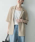 【アーバンリサーチ/URBAN RESEARCH】の『UR TECH DRYLUXE』ハーフスリーブジャケット 大人の最旬トレンドファッション＆コーディネート founy(ファウニー) ファッション Fashion レディースファッション Fashion for Women アウター Coat / Outerwear Collection レディースジャケット・軽アウター Jackets 吸水 Absorbent, Quick-Dry スクエア Square, Square Shape スマート Smart, Elegant セットアップ Set-Up, Coordinated Outfit タンク Tank Top, Sleeveless Top テーラード Tailored, Tailored Fit ハーフ Half, Half-Length S/S・春夏 SS, Spring/Summer, Warm Season 夏 Summer エレガント 上品 Elegant 2026年 2026 2026春夏・S/S Spring/Summer 2026 SS26 thumbnail ベージュ|ID: prp329100004983182 ipo3291000000037330647