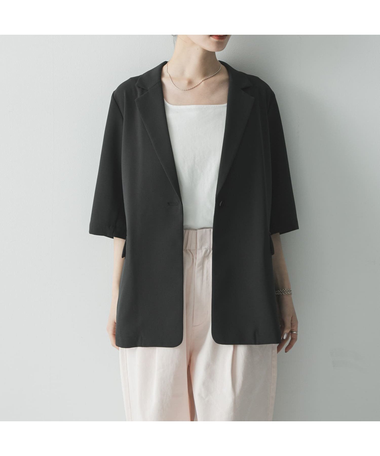 【アーバンリサーチ/URBAN RESEARCH】の『UR TECH DRYLUXE』ハーフスリーブジャケット インテリア・キッズ・メンズ・レディースファッション・服の通販 founy(ファウニー) 　ファッション　Fashion　レディースファッション　Fashion for Women　アウター　Coat / Outerwear Collection　レディースジャケット・軽アウター　Jackets　吸水　Absorbent, Quick-Dry　スクエア　Square, Square Shape　スマート　Smart, Elegant　セットアップ　Set-Up, Coordinated Outfit　タンク　Tank Top, Sleeveless Top　テーラード　Tailored, Tailored Fit　ハーフ　Half, Half-Length　S/S・春夏　SS, Spring/Summer, Warm Season　夏　Summer　エレガント 上品　Elegant　2026年　2026　2026春夏・S/S　Spring/Summer 2026 SS26　ブラック|ID: prp329100004983182 ipo3291000000037330648