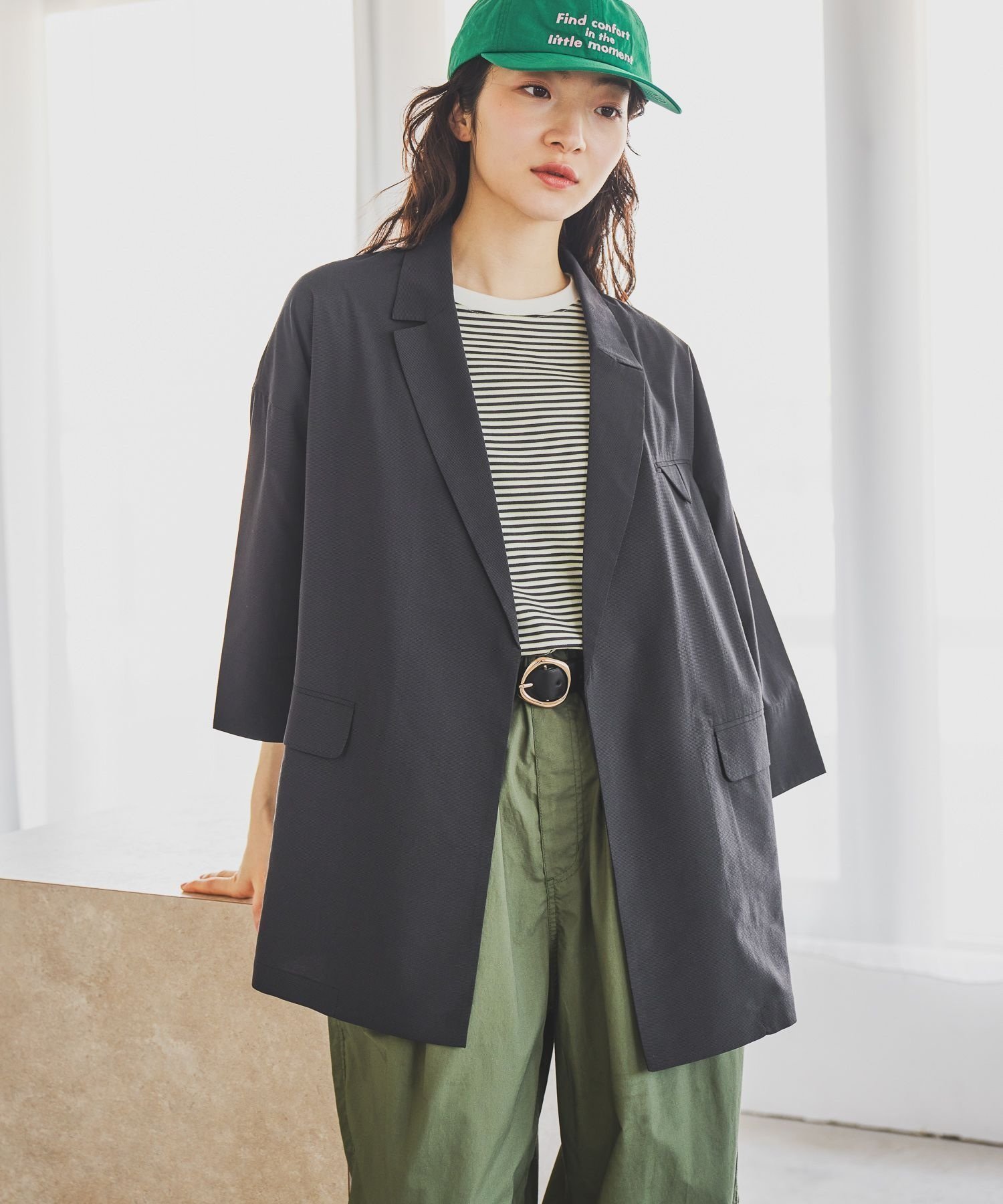 【ニコアンド/niko and】のベルト付き5分袖ジャケット インテリア・キッズ・メンズ・レディースファッション・服の通販 founy(ファウニー) 　ファッション　Fashion　レディースファッション　Fashion for Women　アウター　Coat / Outerwear Collection　レディースジャケット・軽アウター　Jackets　ベルト&ウエストマーク　Belts & Waist Accessories　おすすめ　Recommended / Our Picks　カーゴパンツ　Cargo Pants, Utility Pants　ジャケット　Jacket, Outerwear　スリット　Slit, Slit Detail　タイトスカート　Pencil Skirt, Tight Skirt　デニム　Denim, Jeans Material　トレンド　Trend, Trending Now　フォーマル　Formal, Dressy　リラックス　Relax, Relaxed Fit　ルーズ　Loose, Oversized　レース　Lace, Lace Fabric　今季　This Season, Current Season　軽量　Lightweight, Ultra Light　チャコール|ID: prp329100004983185 ipo3291000000037330670