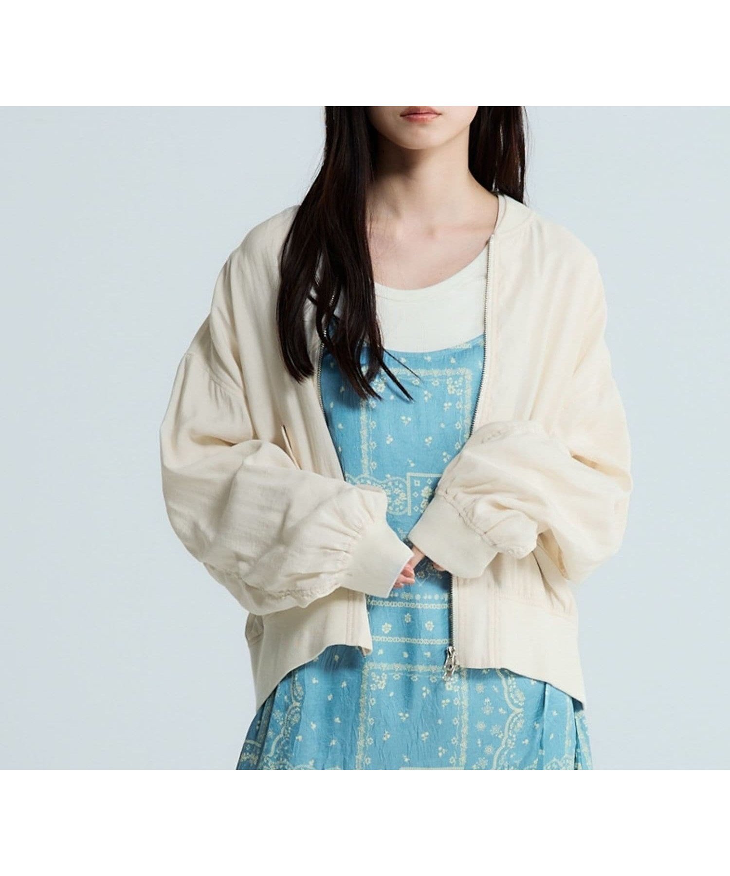 【ジーナシス/JEANASiS】のギャザーMA1 インテリア・キッズ・メンズ・レディースファッション・服の通販 founy(ファウニー) 　ファッション　Fashion　レディースファッション　Fashion for Women　ギャザー　Gathered, Ruffled　フロント　Front, Front Design　ボトム　Bottoms, Lower Wear　ワイド　Wide, Wide Fit　夏　Summer　春　Spring　羽織　Haori, Light Jacket　オフホワイト|ID: prp329100004983186 ipo3291000000037330673