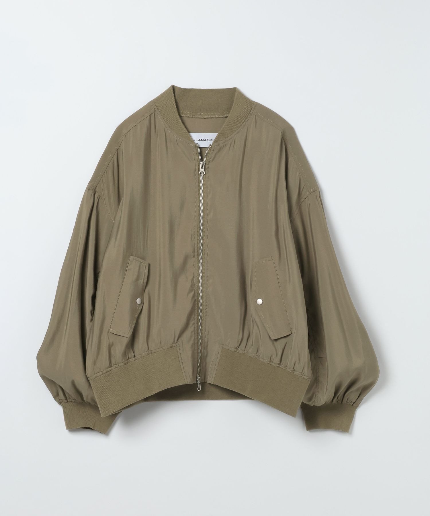 【ジーナシス/JEANASiS】のギャザーMA1 インテリア・キッズ・メンズ・レディースファッション・服の通販 founy(ファウニー) 　ファッション　Fashion　レディースファッション　Fashion for Women　ギャザー　Gathered, Ruffled　フロント　Front, Front Design　ボトム　Bottoms, Lower Wear　ワイド　Wide, Wide Fit　夏　Summer　春　Spring　羽織　Haori, Light Jacket　カーキ|ID: prp329100004983186 ipo3291000000037330675