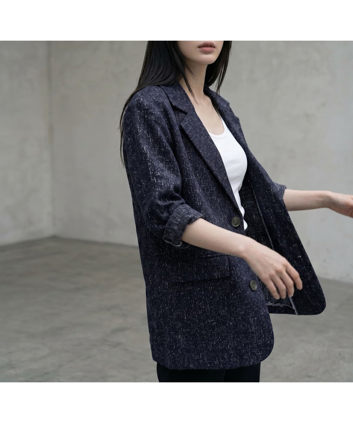 【スタイルデリ/STYLE DELI】の【BLK001】ミックスツイードベルト付きジャケット インテリア・キッズ・メンズ・レディースファッション・服の通販 founy(ファウニー) 　ファッション　Fashion　レディースファッション　Fashion for Women　アウター　Coat / Outerwear Collection　レディースジャケット・軽アウター　Jackets　ベルト&ウエストマーク　Belts & Waist Accessories　春　Spring　ジャケット　Jacket, Outerwear　スラックス　Slacks, Dress Pants　セットアップ　Set-Up, Coordinated Outfit　タンク　Tank Top, Sleeveless Top　ツイード　Twill, Twill Weave　バランス　Balance, Style Balance　ミックス　Mix, Mixed Style　ロング　Long, Long-Length　ワイド　Wide, Wide Fit　ネイビー|ID: prp329100004983187 ipo3291000000037330681