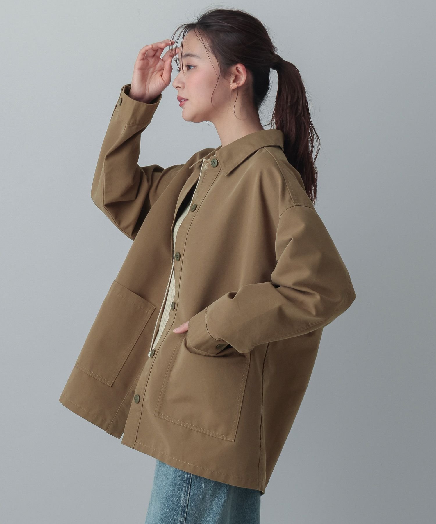 【グローバルワーク/GLOBAL WORK】のMATINEE LINE/チノカバーオール/636119 インテリア・キッズ・メンズ・レディースファッション・服の通販 founy(ファウニー) 　ファッション　Fashion　レディースファッション　Fashion for Women　おすすめ　Recommended / Our Picks　セットアップ　Set-Up, Coordinated Outfit　バランス　Balance, Style Balance　レース　Lace, Lace Fabric　春　Spring　ライトブラウン56|ID: prp329100004983190 ipo3291000000037330710