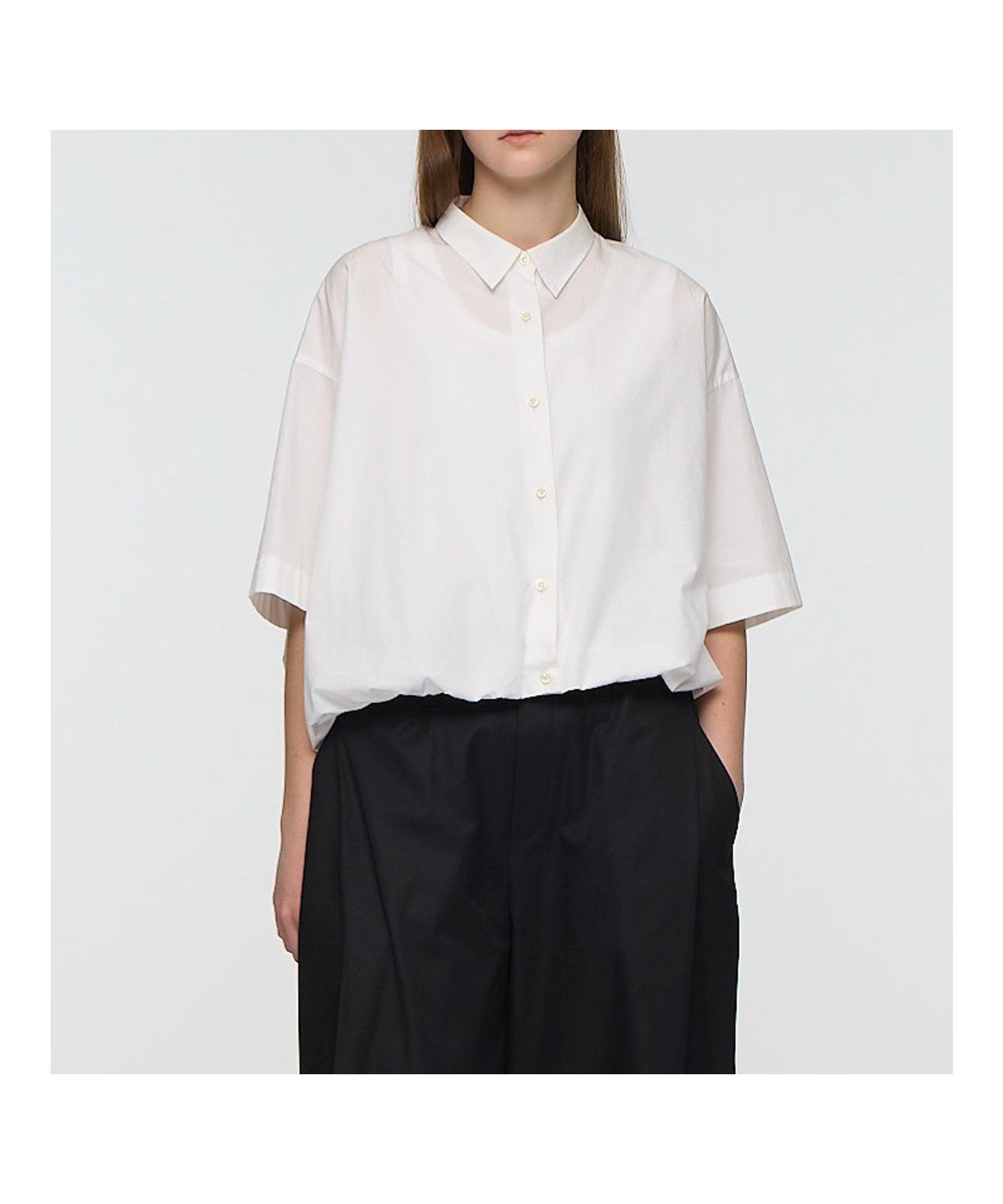 【マーコート/MARcourt】のmizuiro ind ハーフスリーブバルーンシャツ 大人の最旬トレンドファッション＆コーディネート founy(ファウニー) 　ファッション　Fashion　レディースファッション　Fashion for Women　トップス・カットソー　Cut & Sew Tops　シャツ・ブラウス・オフィスカジュアル　Elegant Blouses & Button-Ups　ギンガム　Gingham, Gingham Fabric　シンプル　Simple, Minimal　ストライプ　Stripe, Striped Pattern　チェック　Check, Plaid, Tartan　バランス　Balance, Style Balance　バルーン　Balloon, Balloon Silhouette　ベーシック　Basic, Essential　ボトム　Bottoms, Lower Wear　ポケット　Pocket, Pocket Detail　レギュラー　Regular, Standard Fit　人気　Popular, Best Seller　今季　This Season, Current Season　無地　Plain, Solid Color　 other-1|ID: prp329100004983191 ipo3291000000037330714