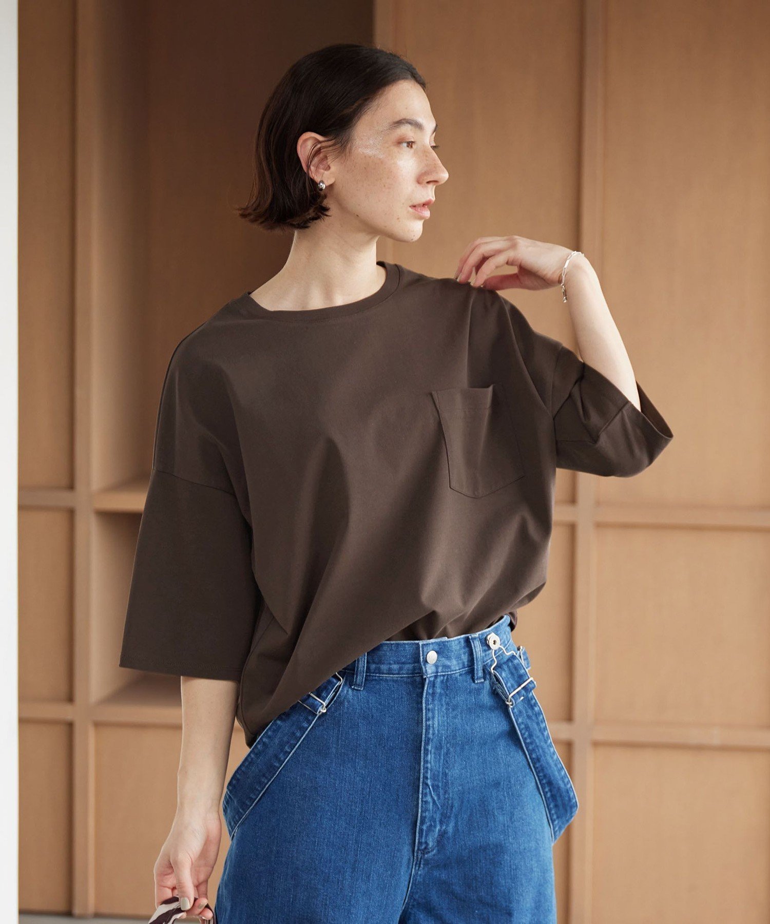 【ビューティ&ユース ユナイテッドアローズ/BEAUTY&YOUTH / UNITED ARROWS】のドルマンスリーブ ポケット Tシャツ 接触冷感 大人の最旬トレンドファッション＆コーディネート founy(ファウニー) 　ファッション　Fashion　レディースファッション　Fashion for Women　トップス・カットソー　Cut & Sew Tops　シャツ・ブラウス・オフィスカジュアル　Elegant Blouses & Button-Ups　ロングTシャツ・Tシャツ　Longline T-Shirts & Tees　ショート　Short, Short Length　シンプル　Simple, Minimal　スリーブ　Sleeve, Long Sleeve / Short Sleeve　ボトム　Bottoms, Lower Wear　ポケット　Pocket, Pocket Detail　リラックス　Relax, Relaxed Fit　 other-1|ID: prp329100004983197 ipo3291000000037330751