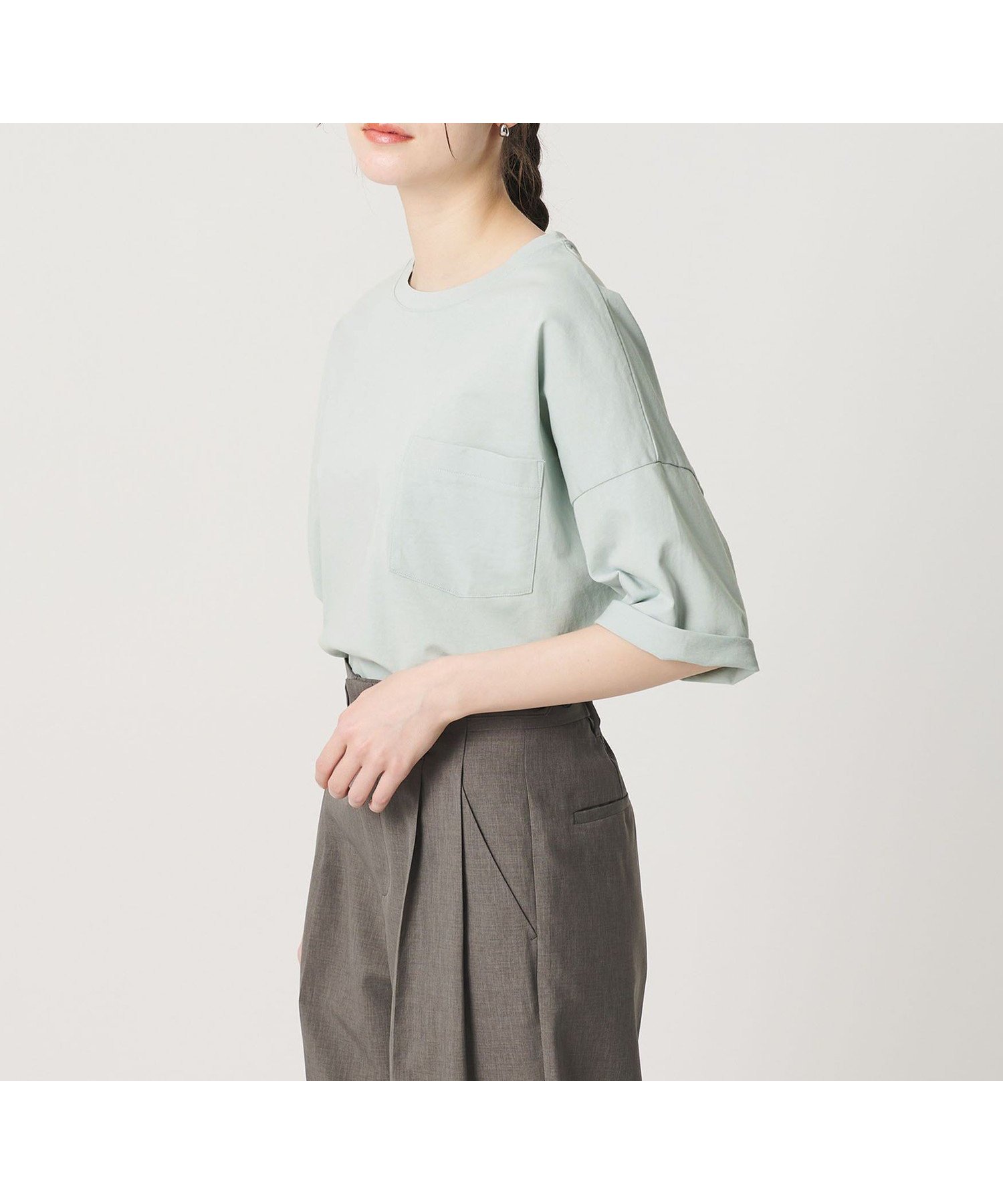 【ビューティ&ユース ユナイテッドアローズ/BEAUTY&YOUTH / UNITED ARROWS】のドルマンスリーブ ポケット Tシャツ 接触冷感 インテリア・キッズ・メンズ・レディースファッション・服の通販 founy(ファウニー) 　ファッション　Fashion　レディースファッション　Fashion for Women　トップス・カットソー　Cut & Sew Tops　シャツ・ブラウス・オフィスカジュアル　Elegant Blouses & Button-Ups　ロングTシャツ・Tシャツ　Longline T-Shirts & Tees　ショート　Short, Short Length　シンプル　Simple, Minimal　スリーブ　Sleeve, Long Sleeve / Short Sleeve　ボトム　Bottoms, Lower Wear　ポケット　Pocket, Pocket Detail　リラックス　Relax, Relaxed Fit　LT.BLUE|ID: prp329100004983197 ipo3291000000037330757