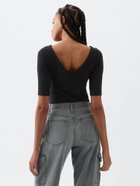 【ギャップ/GAP】のモダンスクープネックTシャツ 大人の最旬トレンドファッション＆コーディネート founy(ファウニー) ファッション Fashion レディースファッション Fashion for Women トップス・カットソー Cut & Sew Tops シャツ・ブラウス・オフィスカジュアル Elegant Blouses & Button-Ups ロングTシャツ・Tシャツ Longline T-Shirts & Tees スーピマ Supima, Premium Cotton ドレープ Drape, Draping Fabric モダン Modern, Contemporary 半袖 Short Sleeve, Half Sleeve thumbnail BLACK|ID: prp329100004983200 ipo3291000000037330766