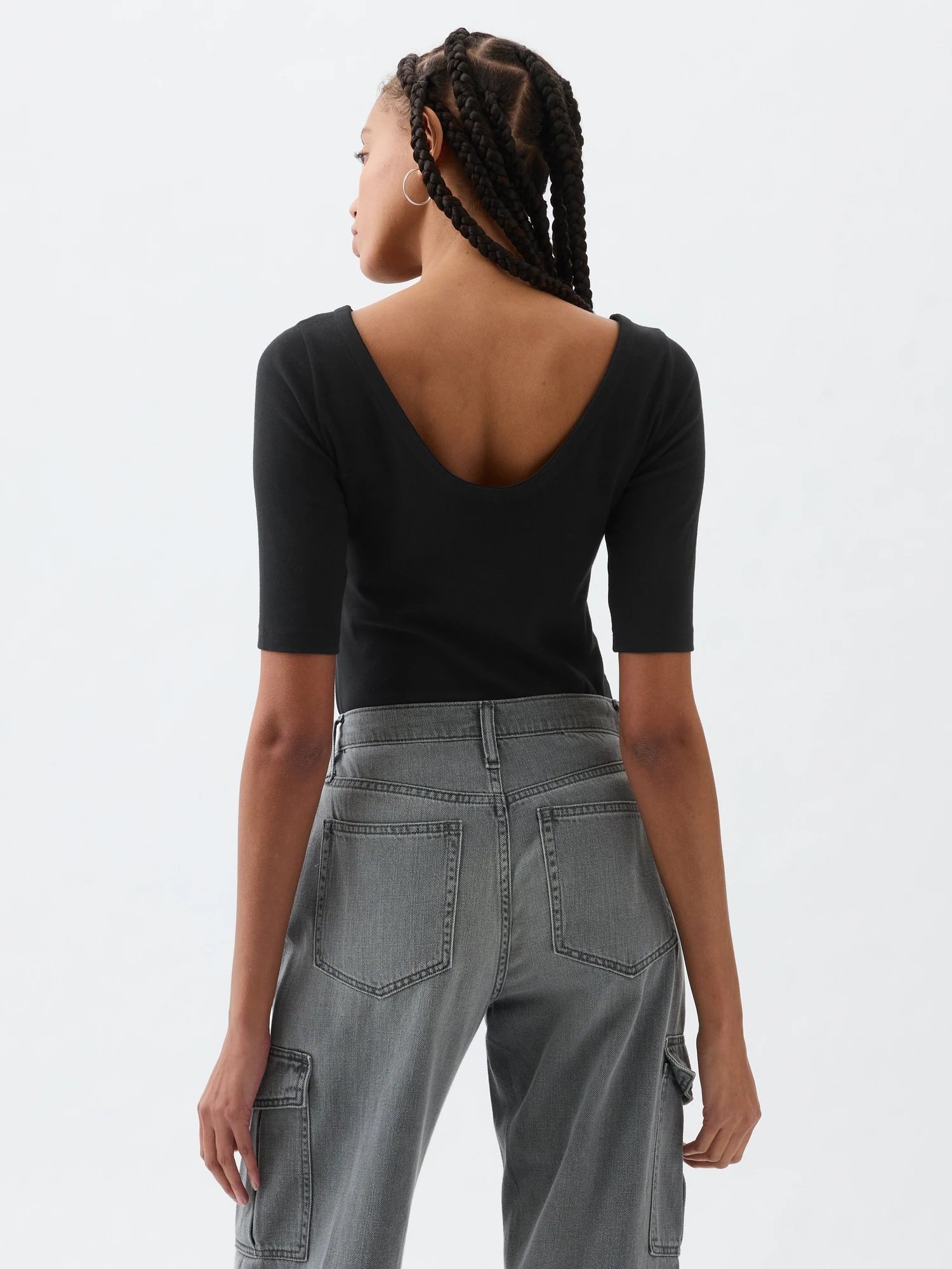 【ギャップ/GAP】のモダンスクープネックTシャツ インテリア・キッズ・メンズ・レディースファッション・服の通販 founy(ファウニー) 　ファッション　Fashion　レディースファッション　Fashion for Women　トップス・カットソー　Cut & Sew Tops　シャツ・ブラウス・オフィスカジュアル　Elegant Blouses & Button-Ups　ロングTシャツ・Tシャツ　Longline T-Shirts & Tees　スーピマ　Supima, Premium Cotton　ドレープ　Drape, Draping Fabric　モダン　Modern, Contemporary　半袖　Short Sleeve, Half Sleeve　BLACK|ID: prp329100004983200 ipo3291000000037330766