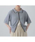 【レプシィム ローリーズファーム/LEPSIM LOWRYS FARM】の7ゲージ配色WZIP5分袖カーディガン 大人の最旬トレンドファッション＆コーディネート founy(ファウニー) ファッション Fashion レディースファッション Fashion for Women トップス・カットソー Cut & Sew Tops カーディガン・羽織り Layered Style Cardigans カーディガン Cardigan, Knitwear ショート Short, Short Length バランス Balance, Style Balance ワイド Wide, Wide Fit 夏 Summer thumbnail ブルー×グレー82|ID: prp329100004983202 ipo3291000000037330772
