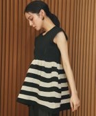 【リバーフィールド アンド コー/RIVER FIELD & Co】の【2026SS】フレンチスリーブボーダーペプラムリブニットトップス BKOWH|ID: prp329100004983207 ipo3291000000037330798
