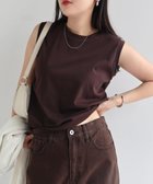 【アンドミー/andme】のコットン 天竺 ノースリーブ トップス Tシャツ 大人の最旬トレンドファッション＆コーディネート founy(ファウニー) ファッション Fashion レディースファッション Fashion for Women トップス・カットソー Cut & Sew Tops キャミソール&ノースリーブ Camisoles & Sleeveless Tops シャツ・ブラウス・オフィスカジュアル Elegant Blouses & Button-Ups ロングTシャツ・Tシャツ Longline T-Shirts & Tees コンパクト Compact, Small Size サロペ Salopette, Salopette Dress ジャケット Jacket, Outerwear ノースリーブ Sleeveless, No-Sleeve ベーシック Basic, Essential thumbnail バーガンディブラウン|ID: prp329100004983209 ipo3291000000037330813