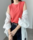 【アンドミー/andme】のコットン 天竺 ノースリーブ トップス Tシャツ 大人の最旬トレンドファッション＆コーディネート founy(ファウニー) ファッション Fashion レディースファッション Fashion for Women トップス・カットソー Cut & Sew Tops キャミソール&ノースリーブ Camisoles & Sleeveless Tops シャツ・ブラウス・オフィスカジュアル Elegant Blouses & Button-Ups ロングTシャツ・Tシャツ Longline T-Shirts & Tees コンパクト Compact, Small Size サロペ Salopette, Salopette Dress ジャケット Jacket, Outerwear ノースリーブ Sleeveless, No-Sleeve ベーシック Basic, Essential thumbnail レッド|ID: prp329100004983209 ipo3291000000037330814
