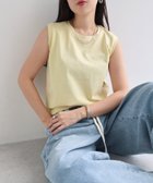 【アンドミー/andme】のコットン 天竺 ノースリーブ トップス Tシャツ 大人の最旬トレンドファッション＆コーディネート founy(ファウニー) ファッション Fashion レディースファッション Fashion for Women トップス・カットソー Cut & Sew Tops キャミソール&ノースリーブ Camisoles & Sleeveless Tops シャツ・ブラウス・オフィスカジュアル Elegant Blouses & Button-Ups ロングTシャツ・Tシャツ Longline T-Shirts & Tees コンパクト Compact, Small Size サロペ Salopette, Salopette Dress ジャケット Jacket, Outerwear ノースリーブ Sleeveless, No-Sleeve ベーシック Basic, Essential thumbnail クリームイエロー|ID: prp329100004983209 ipo3291000000037330819