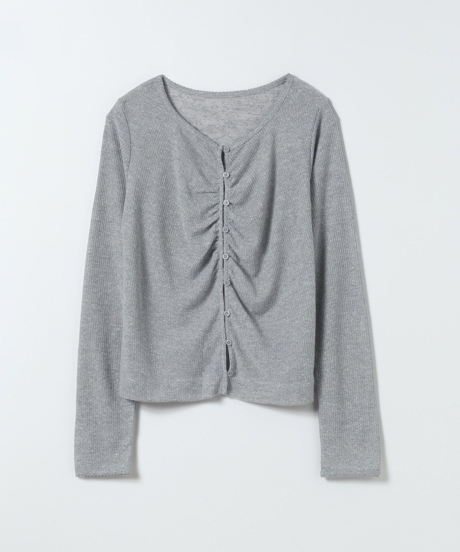 【ジーナシス/JEANASiS】のシアーリブカットギャザーカーディガン インテリア・キッズ・メンズ・レディースファッション・服の通販 founy(ファウニー) 　ファッション　Fashion　レディースファッション　Fashion for Women　トップス・カットソー　Cut & Sew Tops　カーディガン・羽織り　Layered Style Cardigans　おすすめ　Recommended / Our Picks　カットソー　Cut and Sewn Top　カーディガン　Cardigan, Knitwear　キャミ　Camisole, Cami Top　ギャザー　Gathered, Ruffled　コンパクト　Compact, Small Size　シアー　Sheer, See-Through　デニム　Denim, Jeans Material　トレンド　Trend, Trending Now　ボトム　Bottoms, Lower Wear　ミリタリー　Military, Army Style　レース　Lace, Lace Fabric　夏　Summer　羽織　Haori, Light Jacket　グレー|ID: prp329100004983210 ipo3291000000037330828