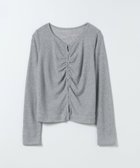 【ジーナシス/JEANASiS】のシアーリブカットギャザーカーディガン グレー|ID: prp329100004983210 ipo3291000000037366472