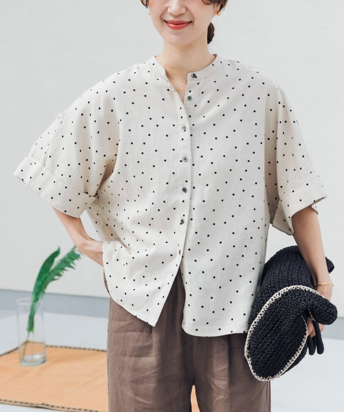 【アーバンリサーチ ドアーズ/URBAN RESEARCH DOORS】のリネンリヨセルドットドルマンシャツ インテリア・キッズ・メンズ・レディースファッション・服の通販 founy(ファウニー) https://founy.com/ ファッション Fashion レディースファッション Fashion for Women トップス・カットソー Cut & Sew Tops シャツ・ブラウス・オフィスカジュアル Elegant Blouses & Button-Ups 2026年 2026 2026春夏・S/S Spring/Summer 2026 SS26 ドット Polka Dot, Dot Pattern ミックス Mix, Mixed Style ランダム Random, Irregular リネン Linen, Linen Fabric リラックス Relax, Relaxed Fit ロング Long, Long-Length 夏 Summer S/S・春夏 SS, Spring/Summer, Warm Season |ID: prp329100004983219 ipo3291000000037330868