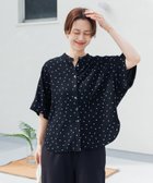 【アーバンリサーチ ドアーズ/URBAN RESEARCH DOORS】のリネンリヨセルドットドルマンシャツ ブラック|ID: prp329100004983219 ipo3291000000037330870