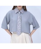 【ハレ/HARE】のパーツツキネクタイシャツ 大人の最旬トレンドファッション＆コーディネート founy(ファウニー) ファッション Fashion レディースファッション Fashion for Women トップス・カットソー Cut & Sew Tops シャツ・ブラウス・オフィスカジュアル Elegant Blouses & Button-Ups ウェーブ Wavy Pattern ショート Short, Short Length シンプル Simple, Minimal ストレート Straight, Straight Cut スラックス Slacks, Dress Pants スリーブ Sleeve, Long Sleeve / Short Sleeve フェミニン Feminine, Girly プリーツ Pleats, Pleated ルーズ Loose, Oversized ワイド Wide, Wide Fit エレガント 上品 Elegant 夏 Summer thumbnail ライトブルー80|ID: prp329100004983230 ipo3291000000037330923
