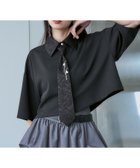 【ハレ/HARE】のパーツツキネクタイシャツ 大人の最旬トレンドファッション＆コーディネート founy(ファウニー) ファッション Fashion レディースファッション Fashion for Women トップス・カットソー Cut & Sew Tops シャツ・ブラウス・オフィスカジュアル Elegant Blouses & Button-Ups ウェーブ Wavy Pattern ショート Short, Short Length シンプル Simple, Minimal ストレート Straight, Straight Cut スラックス Slacks, Dress Pants スリーブ Sleeve, Long Sleeve / Short Sleeve フェミニン Feminine, Girly プリーツ Pleats, Pleated ルーズ Loose, Oversized ワイド Wide, Wide Fit エレガント 上品 Elegant 夏 Summer thumbnail ブラック09|ID: prp329100004983230 ipo3291000000037330925