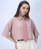 【ハレ/HARE】のパーツツキネクタイシャツ 大人の最旬トレンドファッション＆コーディネート founy(ファウニー) ファッション Fashion レディースファッション Fashion for Women トップス・カットソー Cut & Sew Tops シャツ・ブラウス・オフィスカジュアル Elegant Blouses & Button-Ups ウェーブ Wavy Pattern ショート Short, Short Length シンプル Simple, Minimal ストレート Straight, Straight Cut スラックス Slacks, Dress Pants スリーブ Sleeve, Long Sleeve / Short Sleeve フェミニン Feminine, Girly プリーツ Pleats, Pleated ルーズ Loose, Oversized ワイド Wide, Wide Fit エレガント 上品 Elegant 夏 Summer thumbnail ピンク20|ID: prp329100004983230 ipo3291000000037330926