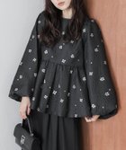 【ラジュール/Lajour】のフラワージャガードペプラムトップス 大人の最旬トレンドファッション＆コーディネート founy(ファウニー) ファッション Fashion レディースファッション Fashion for Women トップス・カットソー Cut & Sew Tops シンプル Simple, Minimal スリーブ Sleeve, Long Sleeve / Short Sleeve バルーン Balloon, Balloon Silhouette フェミニン Feminine, Girly ペプラム Peplum, Flared Hem エレガント 上品 Elegant 切替 Switching, Contrast Panel thumbnail 長袖ブラック|ID: prp329100004983231 ipo3291000000037330929