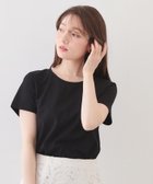 【インデックス/INDEX】の【UVケア/接触冷感/吸水速乾】薄手なのに透けにくい!ベーシックTシャツ《洗濯機OK/S~3L/6col》 大人の最旬トレンドファッション＆コーディネート founy(ファウニー) ファッション Fashion レディースファッション Fashion for Women トップス・カットソー Cut & Sew Tops シャツ・ブラウス・オフィスカジュアル Elegant Blouses & Button-Ups ロングTシャツ・Tシャツ Longline T-Shirts & Tees インナー Innerwear 吸水 Absorbent, Quick-Dry ジャケット Jacket, Outerwear スマート Smart, Elegant フィット Fit, Slim Fit ベーシック Basic, Essential ラウンド Round, Round Neck 夏 Summer ビジネス 仕事 通勤 Business / Work / Commuting thumbnail ブラック|ID: prp329100004983234 ipo3291000000037330956