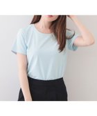 【インデックス/INDEX】の【UVケア/接触冷感/吸水速乾】薄手なのに透けにくい!ベーシックTシャツ《洗濯機OK/S~3L/6col》 大人の最旬トレンドファッション＆コーディネート founy(ファウニー) ファッション Fashion レディースファッション Fashion for Women トップス・カットソー Cut & Sew Tops シャツ・ブラウス・オフィスカジュアル Elegant Blouses & Button-Ups ロングTシャツ・Tシャツ Longline T-Shirts & Tees インナー Innerwear 吸水 Absorbent, Quick-Dry ジャケット Jacket, Outerwear スマート Smart, Elegant フィット Fit, Slim Fit ベーシック Basic, Essential ラウンド Round, Round Neck 夏 Summer ビジネス 仕事 通勤 Business / Work / Commuting thumbnail サックスブルー|ID: prp329100004983234 ipo3291000000037330959