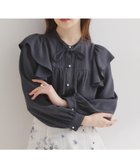 【クチュール ブローチ/Couture Brooch】の【洗える・リボン取り外し可】フリルジョーゼットブラウス 大人の最旬トレンドファッション＆コーディネート founy(ファウニー) ファッション Fashion レディースファッション Fashion for Women トップス・カットソー Cut & Sew Tops シャツ・ブラウス・オフィスカジュアル Elegant Blouses & Button-Ups 2026年 2026 2026春夏・S/S Spring/Summer 2026 SS26 ギャザー Gathered, Ruffled ジョーゼット Georgette, Semi-Sheer Fabric スマート Smart, Elegant フリル Frill, Ruffle リボン Ribbon, Bow 洗える Machine Washable thumbnail ネイビー|ID: prp329100004983244 ipo3291000000037331003