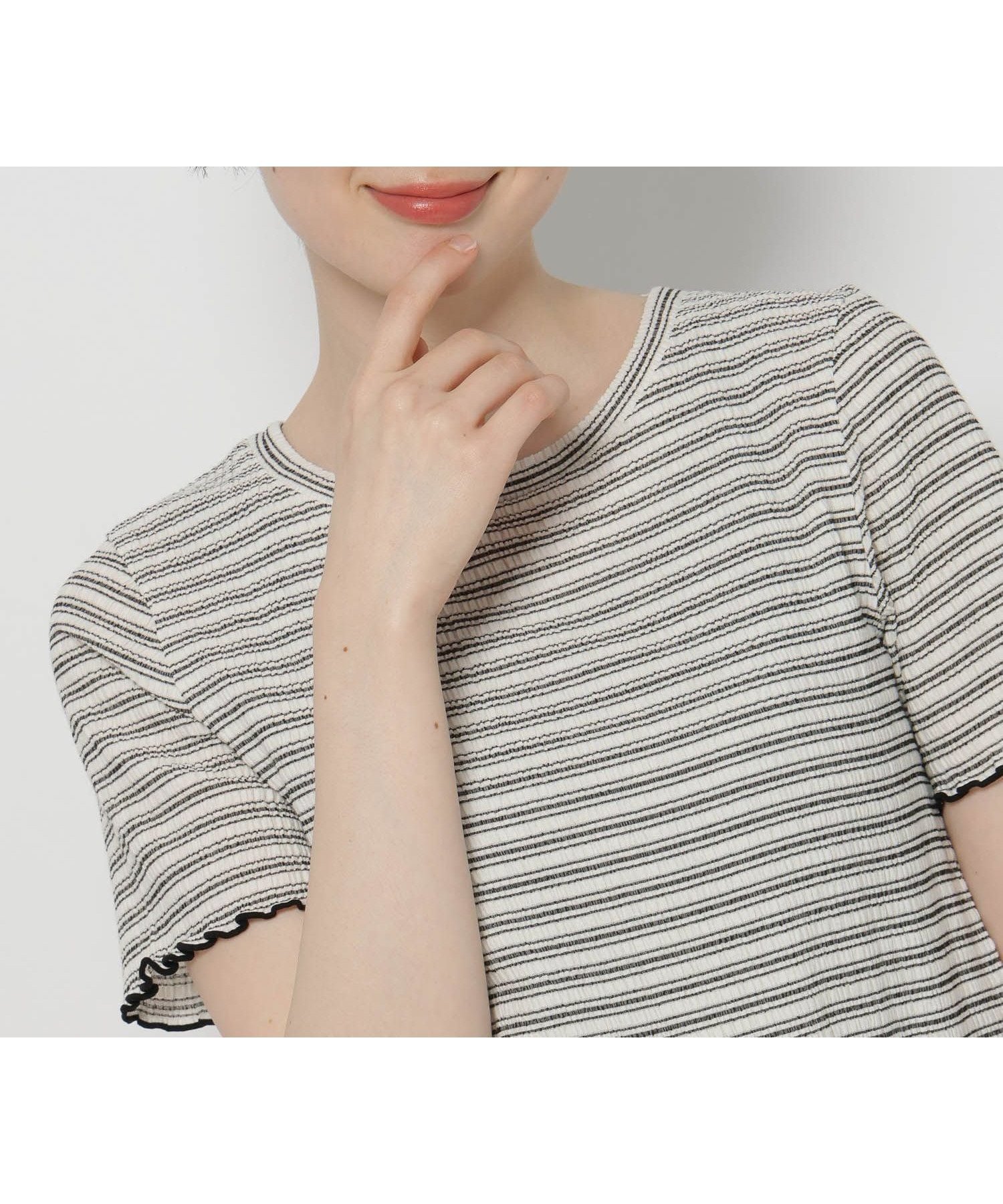 【ニコアンド/niko and】のシャーリングボーダーTシャツ 大人の最旬トレンドファッション＆コーディネート founy(ファウニー) 　ファッション　Fashion　レディースファッション　Fashion for Women　トップス・カットソー　Cut & Sew Tops　シャツ・ブラウス・オフィスカジュアル　Elegant Blouses & Button-Ups　ロングTシャツ・Tシャツ　Longline T-Shirts & Tees　おすすめ　Recommended / Our Picks　シャーリング　Shirring, Ruched　パイピング　Piping, Trim Design　フィット　Fit, Slim Fit　ボーダー　Border, Stripe　夏　Summer　春　Spring　S/S・春夏　SS, Spring/Summer, Warm Season　 other-1|ID: prp329100004983249 ipo3291000000037331022