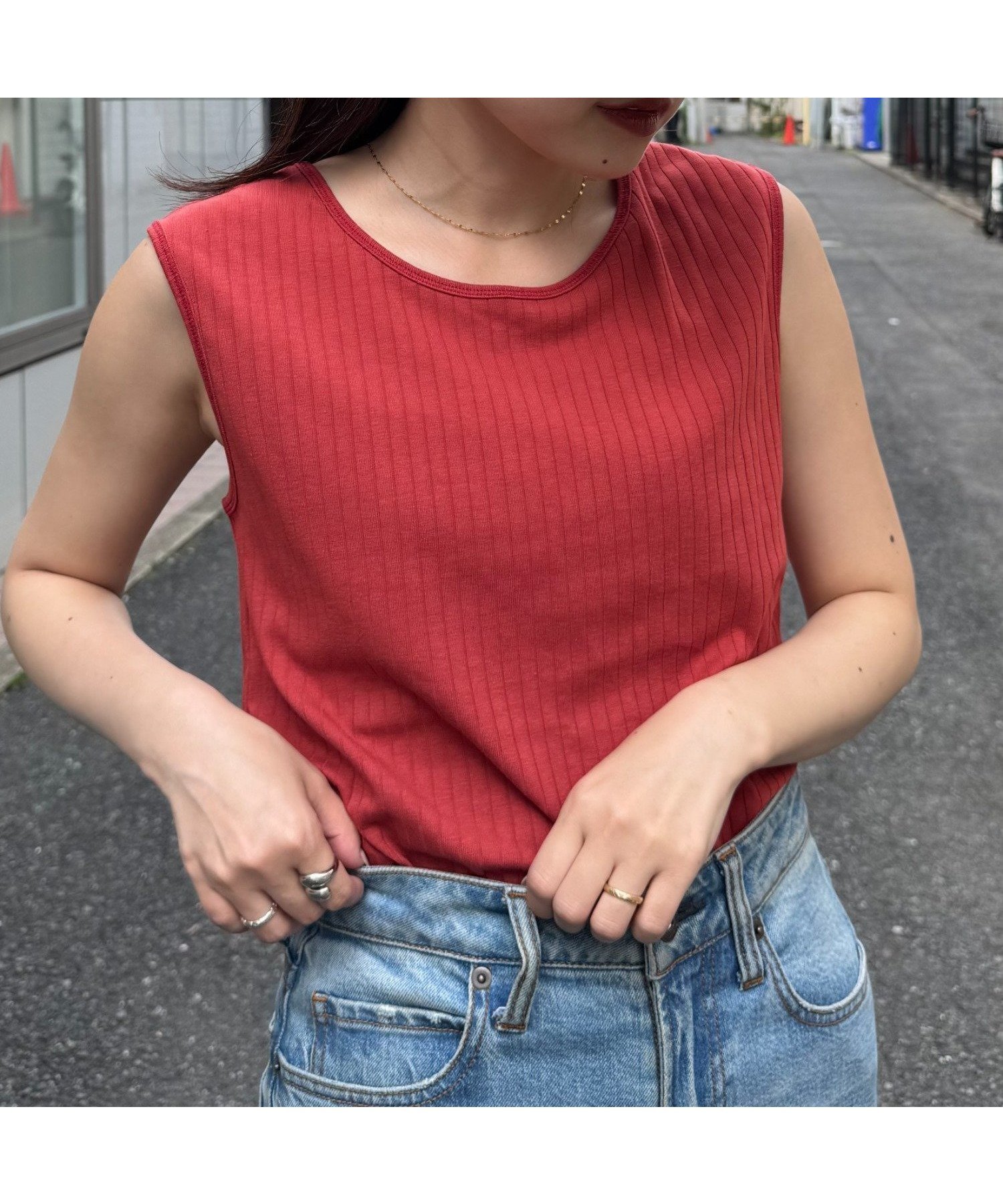 【チャオパニックティピー/CIAOPANIC TYPY】の【販売枚数13万枚突破!!】 抗菌防臭 2WAY配色タンクトップ インテリア・キッズ・メンズ・レディースファッション・服の通販 founy(ファウニー) 　ファッション　Fashion　レディースファッション　Fashion for Women　インナー　Innerwear　抗菌　Antibacterial, Bacteria-Resistant　サロペット　Overalls, Salopette　シンプル　Simple, Minimal　ストライプ　Stripe, Striped Pattern　スラックス　Slacks, Dress Pants　タンク　Tank Top, Sleeveless Top　デニム　Denim, Jeans Material　トレンド　Trend, Trending Now　フィット　Fit, Slim Fit　おすすめ　Recommended / Our Picks　夏　Summer　レッド|ID: prp329100004983250 ipo3291000000037331037