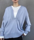 【スタイルドア/STYLEDOOR】のフロント2wayニットVネックプルオーバー サックス|ID: prp329100004983252 ipo3291000000037331051