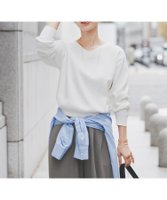 【アーバンリサーチ ドアーズ/URBAN RESEARCH DOORS】の『仁村紗和さん着用』『UR TECH Renew Knit』Vネックプルオーバー 大人の最旬トレンドファッション＆コーディネート founy(ファウニー) ファッション Fashion レディースファッション Fashion for Women トップス・カットソー Cut & Sew Tops ニット Knit Tops & Sweaters カジュアルプルオーバー・ニットトップス Pullovers & Knit Tops / Casual Pullovers Vネックトップス V-Neck Tops / V-Cut Neckline Shirts 春 Spring シンプル Simple, Minimal 定番 Standard, Basic Item S/S・春夏 SS, Spring/Summer, Warm Season 夏 Summer エレガント 上品 Elegant 2026年 2026 2026春夏・S/S Spring/Summer 2026 SS26 |ID:prp329100004983256