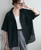 【ディスコート/Discoat】の【WEB限定】開襟レースブラウス 大人の最旬トレンドファッション＆コーディネート founy(ファウニー) ファッション Fashion レディースファッション Fashion for Women トップス・カットソー Cut & Sew Tops シャツ・ブラウス・オフィスカジュアル Elegant Blouses & Button-Ups おすすめ Recommended / Our Picks カーゴパンツ Cargo Pants, Utility Pants キャミソール Camisole, Spaghetti Strap Top スラックス Slacks, Dress Pants タンク Tank Top, Sleeveless Top ダウン Down, Puffer デニム Denim, Jeans Material レース Lace, Lace Fabric エレガント 上品 Elegant 羽織 Haori, Light Jacket thumbnail ブラック|ID: prp329100004983258 ipo3291000000037331085