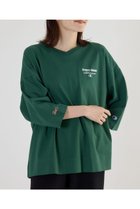 【ロデオクラウンズワイドボウル/RODEO CROWNS WIDE BOWL】のChampion Vネック7分袖トップス 大人の最旬トレンドファッション＆コーディネート founy(ファウニー) ファッション Fashion レディースファッション Fashion for Women トップス・カットソー Cut & Sew Tops Vネックトップス V-Neck Tops / V-Cut Neckline Shirts インナー Innerwear 秋 Autumn カーディガン Cardigan, Knitwear 切替 Switching, Contrast Panel ジャケット Jacket, Outerwear プリント Print, Printed Pattern 別注 Limited Edition, Custom Order おすすめ Recommended / Our Picks thumbnail D/GRN3|ID: prp329100004983268 ipo3291000000037331135
