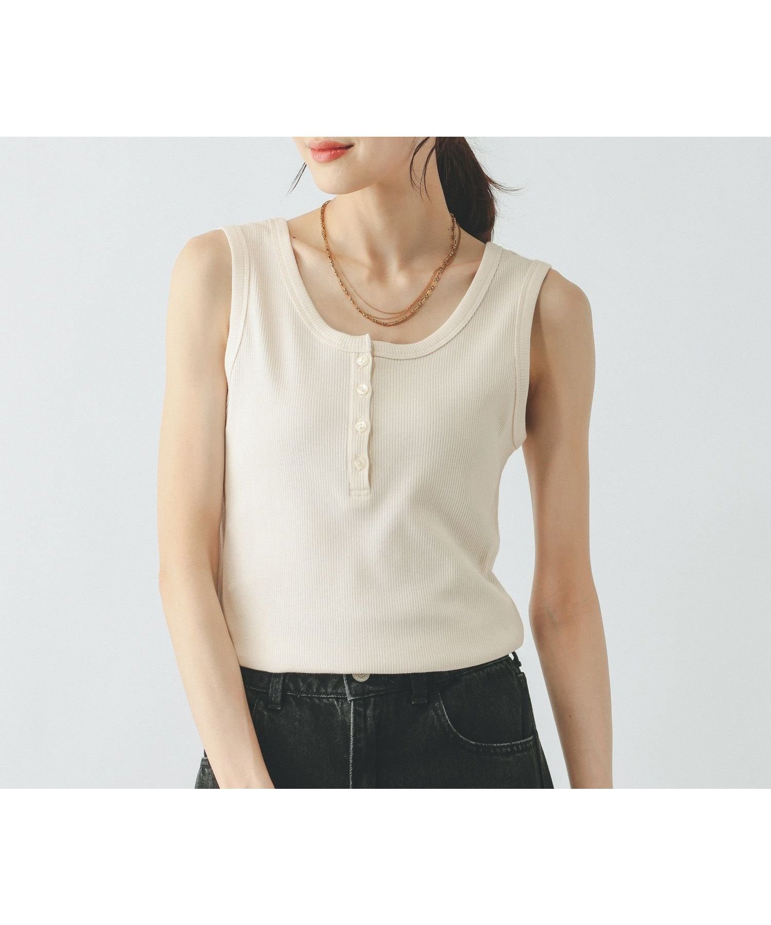 【グローバルワーク/GLOBAL WORK】のBeautee2WAYヘンリー/636773 インテリア・キッズ・メンズ・レディースファッション・服の通販 founy(ファウニー) 　ファッション　Fashion　レディースファッション　Fashion for Women　おすすめ　Recommended / Our Picks　インナー　Innerwear　タンク　Tank Top, Sleeveless Top　テレコ　Ribbed, Rib Stitch　トレンド　Trend, Trending Now　ベーシック　Basic, Essential　抗菌　Antibacterial, Bacteria-Resistant　アイボリー08|ID: prp329100004983283 ipo3291000000037331211