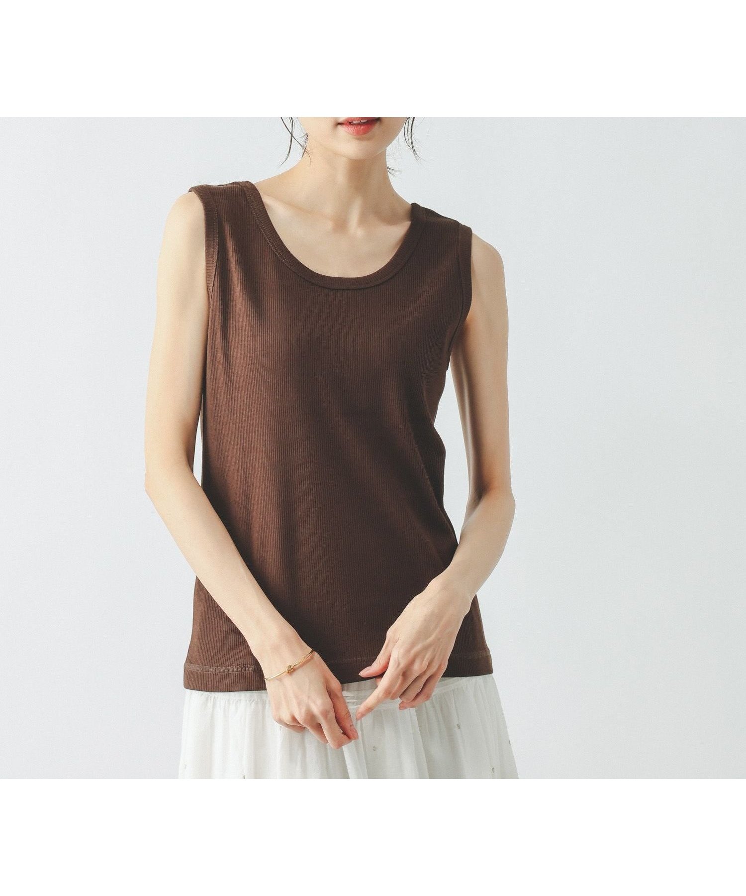 【グローバルワーク/GLOBAL WORK】のBeautee2WAYヘンリー/636773 インテリア・キッズ・メンズ・レディースファッション・服の通販 founy(ファウニー) 　ファッション　Fashion　レディースファッション　Fashion for Women　おすすめ　Recommended / Our Picks　インナー　Innerwear　タンク　Tank Top, Sleeveless Top　テレコ　Ribbed, Rib Stitch　トレンド　Trend, Trending Now　ベーシック　Basic, Essential　抗菌　Antibacterial, Bacteria-Resistant　ブラウン58|ID: prp329100004983283 ipo3291000000037331213