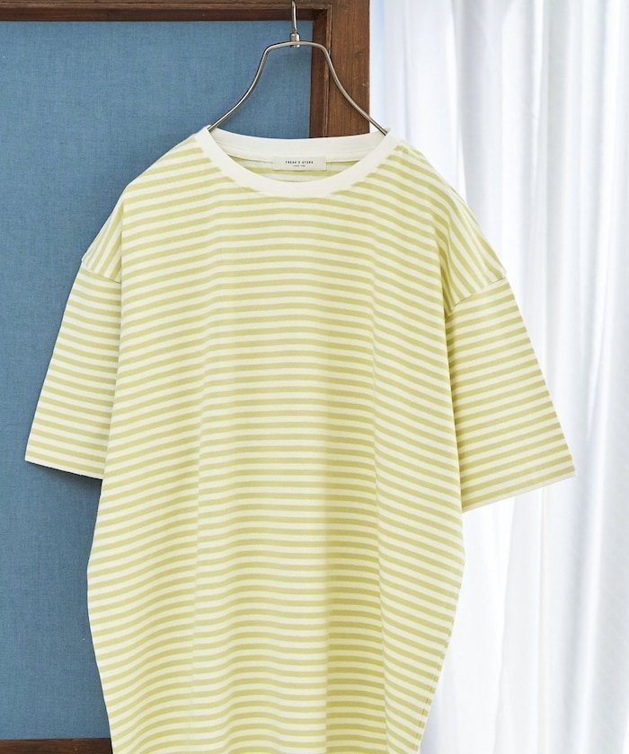 【フリークスストア/FREAK'S STORE】の限定展開 ビッグシルエット 半袖 ボーダー Tシャツ インテリア・キッズ・メンズ・レディースファッション・服の通販 founy(ファウニー) 　ファッション　Fashion　レディースファッション　Fashion for Women　トップス・カットソー　Cut & Sew Tops　シャツ・ブラウス・オフィスカジュアル　Elegant Blouses & Button-Ups　ロングTシャツ・Tシャツ　Longline T-Shirts & Tees　2026年　2026　2026春夏・S/S　Spring/Summer 2026 SS26　シンプル　Simple, Minimal　バランス　Balance, Style Balance　ビッグ　Big, Oversized　ベーシック　Basic, Essential　ボーダー　Border, Stripe　人気　Popular, Best Seller　半袖　Short Sleeve, Half Sleeve　吸水　Absorbent, Quick-Dry　夏　Summer　S/S・春夏　SS, Spring/Summer, Warm Season　イエロー|ID: prp329100004983291 ipo3291000000037331272