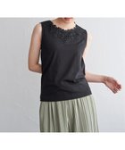 【イッカ/ikka】の【接触冷感/UVカット】コットン前後レースタンクトップ 大人の最旬トレンドファッション＆コーディネート founy(ファウニー) ファッション Fashion レディースファッション Fashion for Women おすすめ Recommended / Our Picks インナー Innerwear カットソー Cut and Sewn Top カーディガン Cardigan, Knitwear ケミカル Chemical, Chemical Wash タンク Tank Top, Sleeveless Top トレンド Trend, Trending Now レース Lace, Lace Fabric 夏 Summer 春 Spring S/S・春夏 SS, Spring/Summer, Warm Season thumbnail ブラック|ID: prp329100004983292 ipo3291000000037331277