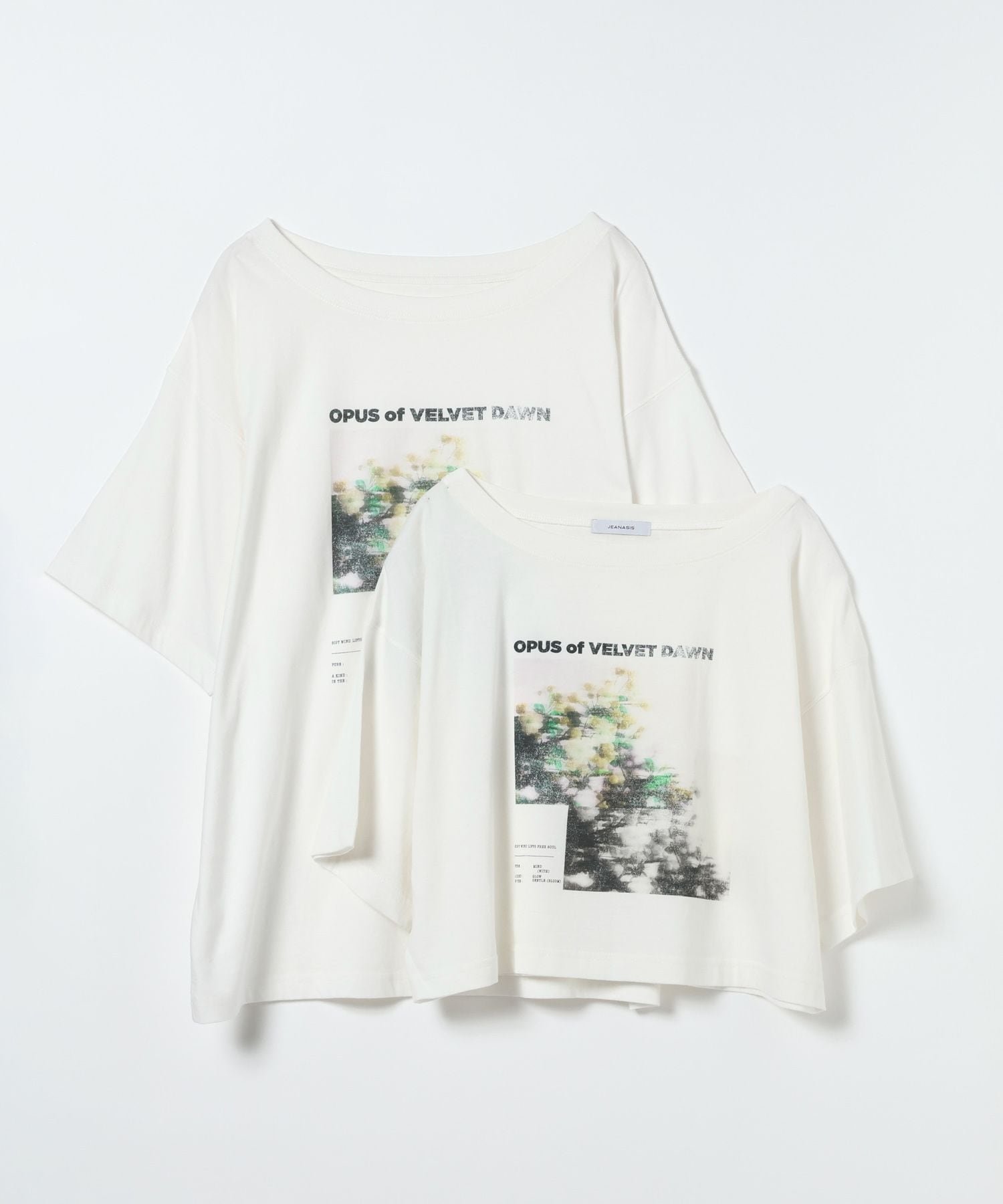 【ジーナシス/JEANASiS】の【選べる着丈】brightフォトコラージュボートネックプリントTEE インテリア・キッズ・メンズ・レディースファッション・服の通販 founy(ファウニー) 　ファッション　Fashion　レディースファッション　Fashion for Women　インナー　Innerwear　コンパクト　Compact, Small Size　ショルダー　Shoulder, Shoulder Strap　ショート　Short, Short Length　ジャケット　Jacket, Outerwear　デニム　Denim, Jeans Material　トレンド　Trend, Trending Now　定番　Standard, Basic Item　ビスチェ　Bustier, Corset Top　プリント　Print, Printed Pattern　ベスト　Vest, Waistcoat　ロング　Long, Long-Length　おすすめ　Recommended / Our Picks　ホワイト|ID: prp329100004983293 ipo3291000000037331280